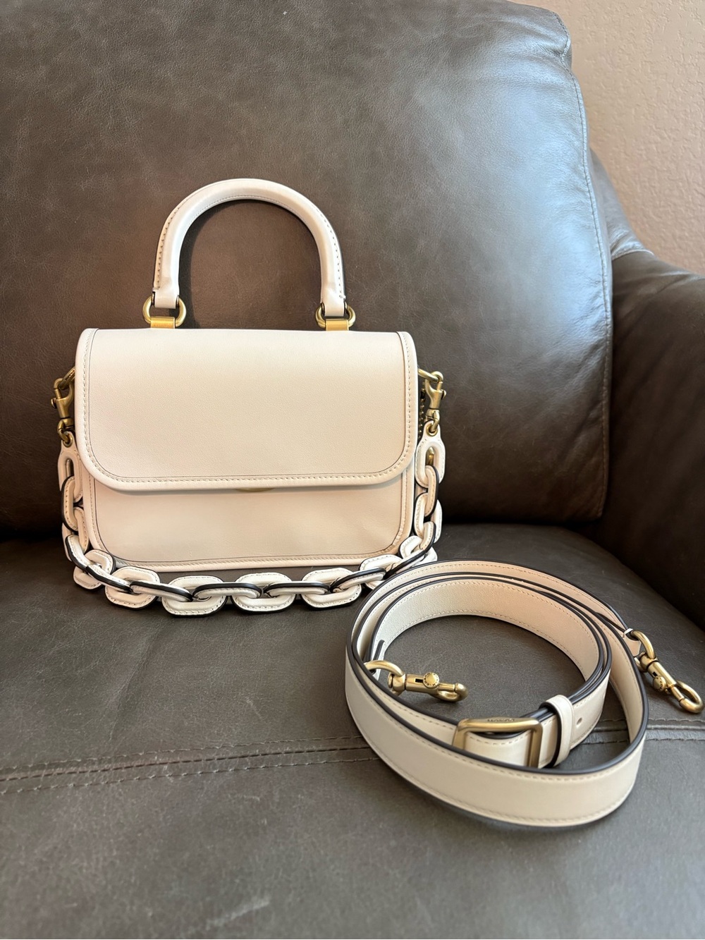 Coach Rogue Top Handle in Chalk